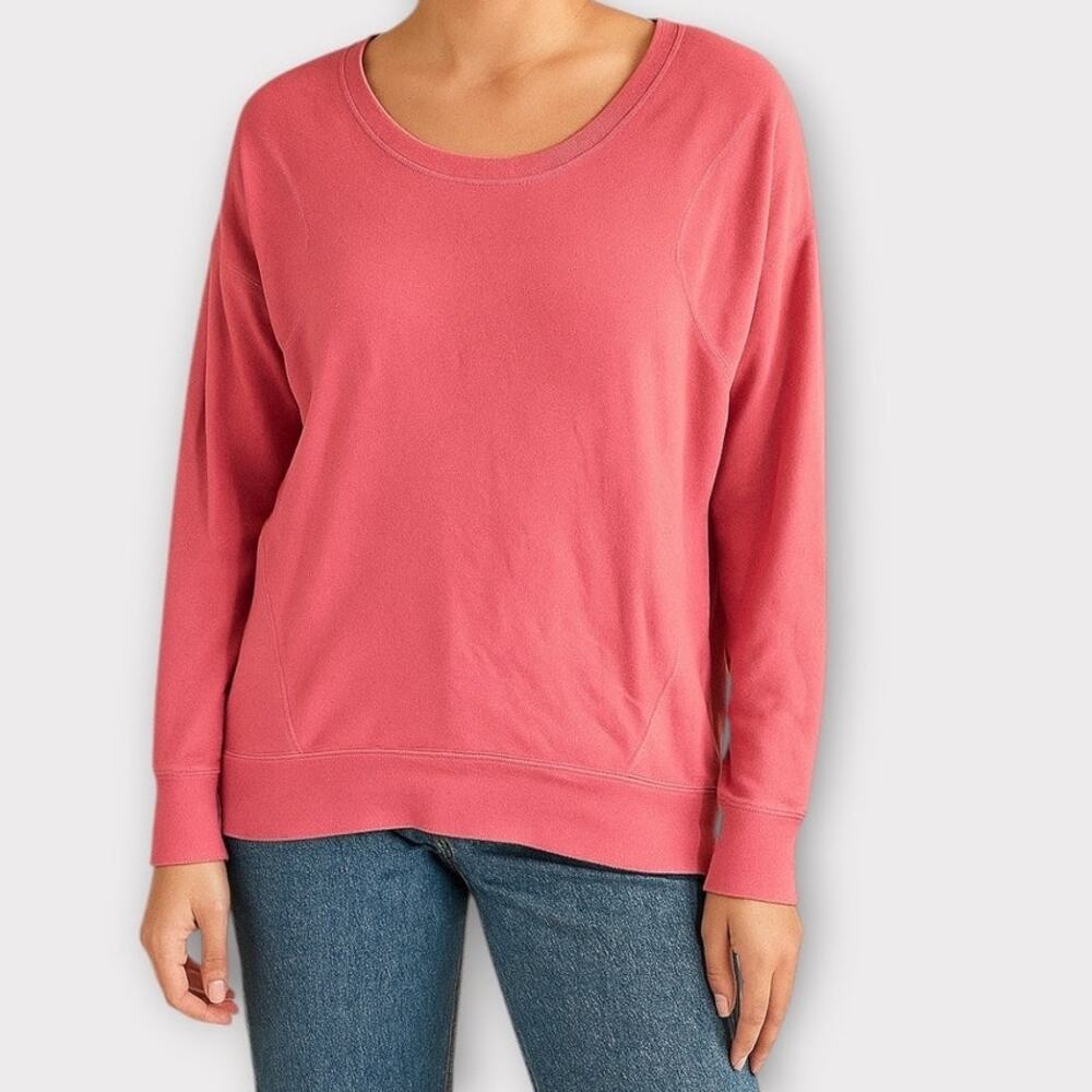 Zella Small Pink Womens Sweatshirt Pockets Cotton Modal Spandex Blend